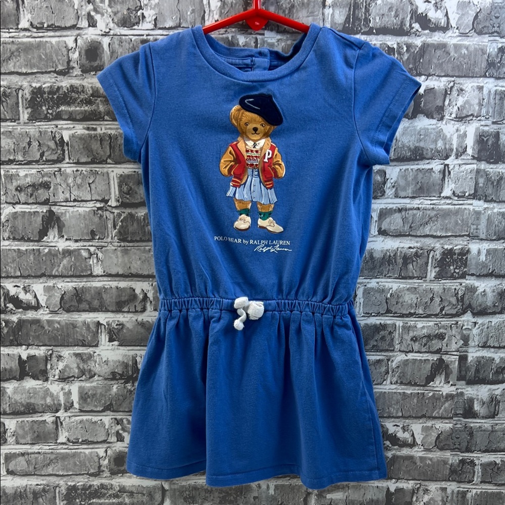 Baby girls Ralph Laurenโ Blue Polo Bear Dress